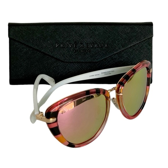 NEW Prive Revaux The Monet Polarized Pink Mirrored Sunglasses - Picture 2 of 15